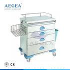 AG-AT019 Zatwierdzeni przez CE producenci wózków medycznych ze stali nierdzewnej 304