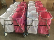 AG-SS019 2 worki płócienne medyczne czyszczenie pokoju pacjenta ruchome używane wózki na śmieci