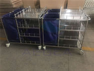 AG-SS010 materiał ze stali nierdzewnej lniane wózki na pranie szpitalne