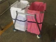 AG-SS019 Z dwoma torbami medyczny wózek do prania szpitalnego