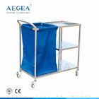 AG-SS010A pralnia szpitalna ze stali nierdzewnej ruchome czyszczenie używane wózki medyczne na kółkach